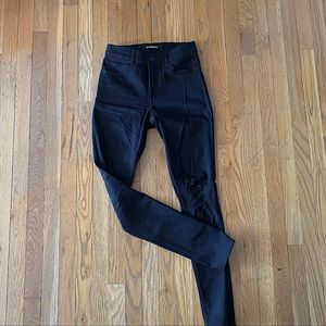 Express high rise distressed skinny jeans
